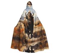 PHAYAH North American Bison Herd Pattern Poncho con cappuccio unisex Natale felpa con cappuccio per cosplay Halloween costume festa in maschera