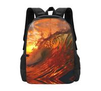 PHAYAH Onde rotolamento nel mare modello zaino 41,9 cm 18l grande capacità spallacci regolabili borsa semplice per tutti