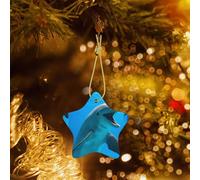Phayah Ornamenti ceramici dell'albero di Natale a forma di stella del modello felice del delfino, souvenir della casa di Capodanno della famiglia per le riunioni