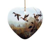 Phayah Ornamenti ceramici volanti dell'albero di Natale di figura del cuore del modello selvaggio di caccia, souvenir della casa di Capodanno della famiglia per le riunioni