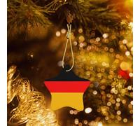 Phayah Ornamenti di ceramica dell'albero di Natale a forma di stella del modello della bandiera della Germania, souvenir della casa di Capodanno della famiglia per le riunioni