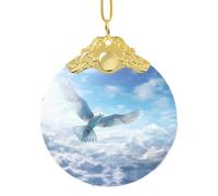 Phayah Ornamento per albero di Natale a forma di nuvole blu in vetro con fibbia in metallo dorato per la famiglia, Capodanno, casa, souvenir, riunioni