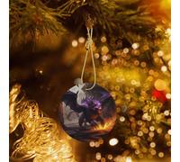 Phayah Ornamento rotondo in ceramica per albero di Natale, motivo: mostro nella città, souvenir per la casa, per riunioni, albero di Natale da appendere