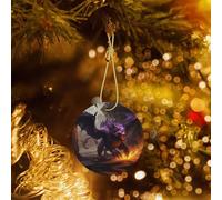 Phayah Ornamento rotondo in ceramica per albero di Natale, motivo: mostro nella città, souvenir per la casa, per riunioni, albero di Natale da appendere