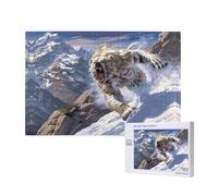 Phayah Orso che corre sulla neve puzzle per adulti 1000 pezzi. Decorazione per la casa festa di compleanno per uomini donne 29,5 x 50 cm