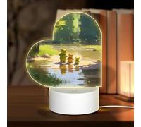 Phayah Orso che gioca con il modello dell'acqua 3D ha condotto la lampada della luce del cavo USB regolabile 3 modalità Base Show Stand per la stanza di Natale ristorante bar negozio