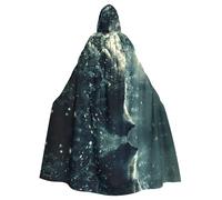 PHAYAH Orso nel fiume modello Halloween stregoneria stregoneria con cappuccio mantello Natale felpa con cappuccio cosplay festa in maschera costume regalo