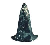 PHAYAH Orso nel fiume modello strega di Halloween stregoneria con cappuccio mantello con cappuccio Natale felpa con cappuccio Cosplay festa in maschera vestito regalo costume S