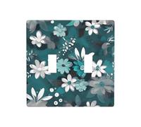 Phayah Piastre decorative per interruttore della luce, motivo floreale, colore grigio e bianco, per bagno, camera da letto, cucina, 11,4 x 11,4 cm