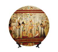 PHAYAH Piatti decorativi in porcellana Bone China con supporto donne nell'antico Egitto, piatto da esposizione rotondo per cucina, sala da pranzo, armadietto del vino, decorazione per la casa, 25,4 cm