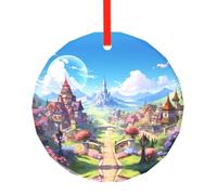 Phayah Piccole Città Modello Hristmas Vetro Ciondolo Rotondo Albero di Natale Ornamenti Homefor Incontri Decorazione