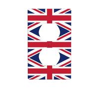 Phayah Placca da parete per presa duplex con motivo bandiera britannica, dimensioni standard, in policarbonato termoplastico, doppia presa