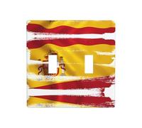 Phayah Placca decorativa da parete con motivo bandiera della Spagna, copertura per interruttore a doppia levetta, 11,4 x 11,4 cm