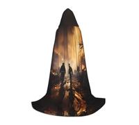PHAYAH Pompieri Fighting Fires Modello Halloween Stregoneria Stregoneria Cappuccio Mantello con cappuccio Natale Felpa con cappuccio Cosplay Festa in maschera Vestito Regalo Costume S