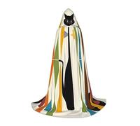 PHAYAH Poncho con cappuccio unisex con motivo di gatto arte moderna della metà del secolo con cappuccio per cosplay, Halloween, feste in maschera, L
