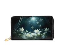 PHAYAH Portafoglio da donna modello Blossom In The Moonlight Pochette Lunga Zip Around Viaggio Borsa in Pelle Grande Capacità Porta Carte di Credito