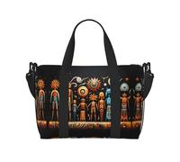 Phayah Primitive Totem Travel Duffel Bag,Borsa da palestra Tote Sport,Borsa da viaggio Weekender a spalla per le donne, nero, Taglia unica