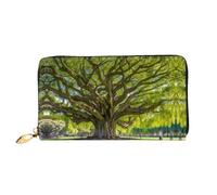 PHAYAH Primitive Tree Pattern Portafoglio Donna Lungo Frizione Zip Intorno Viaggio Borsa In Pelle Grande Capacità Porta Carte Di Credito