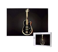 Phayah Puzzle a forma di chitarra nera, 1000 pezzi, puzzle in legno per famiglia, amico, decorazione per la casa, arte da parete, 29,5 x 50 cm