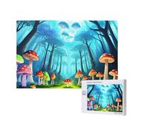 Phayah Puzzle a forma di fungo incandescente, 1000 pezzi, puzzle in legno per famiglia e amico, decorazione da parete per la casa, 29,5 x 50 cm