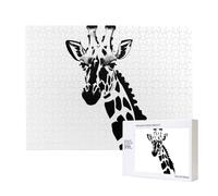 Phayah Puzzle a forma di giraffa bianca e nera, 500 pezzi, puzzle in legno per famiglia, amici, decorazione per la casa, decorazione da parete, 50 x 38 cm