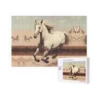 Phayah Puzzle con cavallo bianco rampante, 300 pezzi, puzzle in legno per famiglia, amico, decorazione per la casa, arte da parete 15,7 x 28 cm