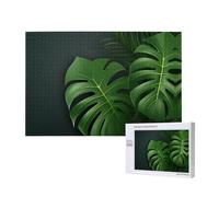 Phayah Puzzle con foglie verdi tropicali da 1000 pezzi per puzzle puzzle in legno per famiglia amico decorazione della casa arte da parete 75 x 50 cm