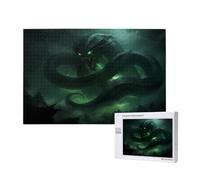 Phayah Puzzle con motivo serpente piumato verde unico immagine artistica da parete per la decorazione domestica 1000 pezzi