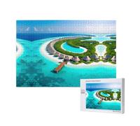 Phayah Puzzle con paesaggio delle Maldive 1000 pezzi per puzzle puzzle in legno Forfamily Friend Home Decor Wall Art 29,5 x 50 cm