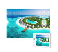 Phayah Puzzle con paesaggio delle Maldive 300 pezzi per puzzle puzzle in legno per familiari amici decorazione domestica arte da parete 15,7 x 28 cm