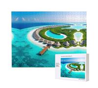 Phayah Puzzle con paesaggio delle Maldive 500 pezzi per puzzle puzzle in legno per familiari amici decorazione della casa arte murale 20,4 x 38,1 cm