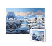 Phayah Puzzle con paesaggio innevato di montagna da 300 pezzi per puzzle puzzle in legno per familiari amici decorazione per la casa arte da parete 15,7 x 28 cm