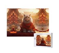 Phayah Puzzle da 1000 pezzi con citta proibita e gatti, puzzle in legno per famiglia, amico, decorazione per la casa, arte da parete, 75 x 50 cm