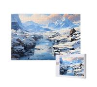 Phayah Puzzle da 1000 pezzi con paesaggio innevato di montagna puzzle in legno per famiglia amico decorazione della casa arte da parete 29,5 x 50 cm