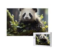Phayah Puzzle da 1000 pezzi di panda nella foresta puzzle in legno per famiglia amico decorazione della casa arte da parete 29,5 x 50 cm