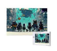 Phayah Puzzle da 1000 pezzi per adulti e bambini, puzzle in legno, kit fai da te, decorazione per la casa, 75 x 50 cm, motivo lupo mannaro sulla strada