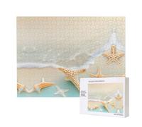 Phayah Puzzle da 500 pezzi con stelle marine sulla spiaggia, per adulti, decorazione per la casa, festa di compleanno, per uomini e donne, 20,4 x 15