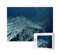 Phayah Puzzle da 500 pezzi per adulti per bambini, puzzle in legno, set da decorazione per la casa, 52 x 38 cm, motivo naufragio sotto il mare
