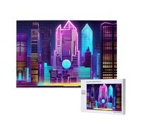 Phayah Puzzle della città di fantascienza 1000 pezzi per puzzle puzzle in legno Forfamily amico Home Decor Wall Art 29,5 x 19,7 pollici
