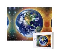 Phayah Puzzle della Terra cosmica da 500 pezzi per puzzle puzzle in legno per familiari amici decorazione della casa arte da parete 20,4 x 38,1 cm