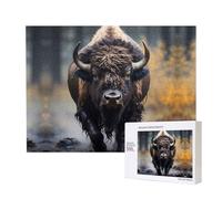 Phayah Puzzle di bisonte nordamericano per adulti 500 pezzi giocattoli per lo sviluppo dell'intelligenza dei bambini 20,4 x 38,1 cm
