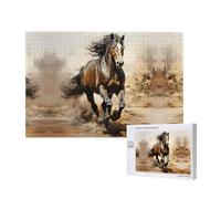 Phayah Puzzle di cavallo occidentale 1000 pezzi per puzzle puzzle in legno per famiglia amico decorazione della casa arte da parete 29,5 x 50 cm