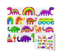 Phayah Puzzle di dinosauri colorati per adulti 500 pezzi giocattoli per lo sviluppo dell'intelligenza dei bambini 20,4 x 38,1 cm