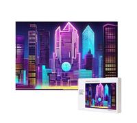 Phayah Puzzle di fantascienza città 300 pezzi per puzzle puzzle puzzle in legno per la famiglia amico decorazione della casa arte della parete 15,7 x 11 pollici
