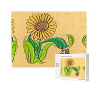 Phayah Puzzle di semi di girasole e girasoli 500 pezzi per puzzle puzzle in legno per familiari amici decorazione della casa arte da parete 20,4 x 38,1 cm