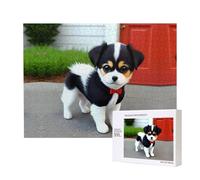 Phayah Puzzle in legno bianco e nero con cuccioli da 500 pezzi, per famiglia, amici, decorazione per la casa, decorazione da parete, 50 x 38 cm