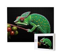 Phayah Puzzle misterioso camaleonte 500 pezzi per puzzle puzzle in legno per familiari amici decorazione della casa arte murale 20,4 x 38,1 cm