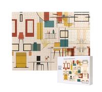 Phayah Puzzle moderni della metà del secolo per adulti 500 pezzi giocattoli per lo sviluppo dell'intelligenza dei bambini 20,4 x 38,1 cm