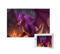 Phayah Puzzle viola Inferno Dragon per adulti 1000 pezzi. Decorazione per la casa festa di compleanno per uomini donne 29,5 x 19,7