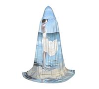 PHAYAH Ragazza su una spiaggia ventosa modello Halloween adulto con cappuccio veste mantello, donna uomo Halloween Dress Up Party Cosplay costumi L